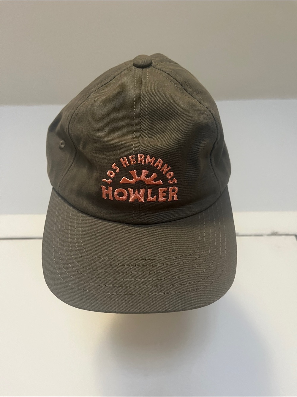 Howler Brothers Olive Green Baseball Cap with Rust Embroidery